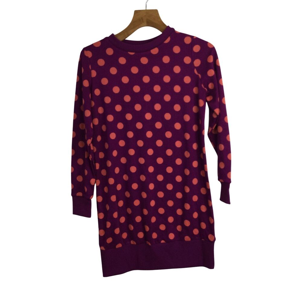 Victor Glemaud x Target Polka Dot Long Sleeve Knit Tunic Dress Purple XXS NWT